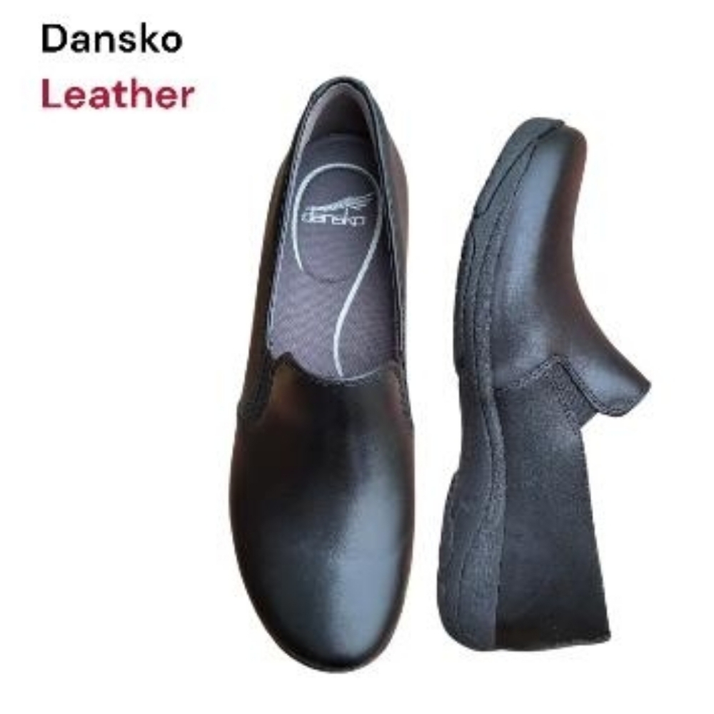 41 Dansko Nora Black Leather Slip On Loafer Oxford Sport Nurs Shoe Women 10.5 11